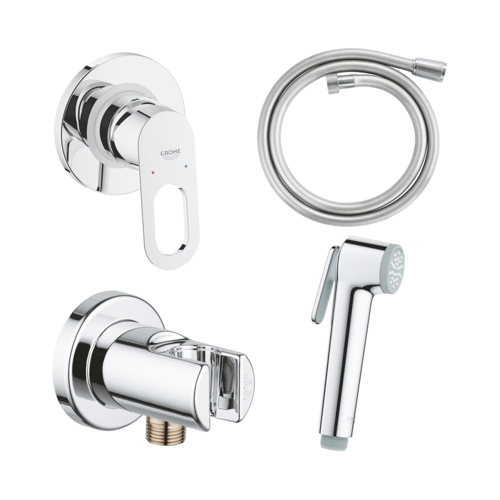 Изображение товара Набор для гигиенического душа GROHE BauLoop скрытого монтажа, хром 129189 Изображение товара Набор для гигиенического душа GROHE BauLoop скрытого монтажа, хром 129189