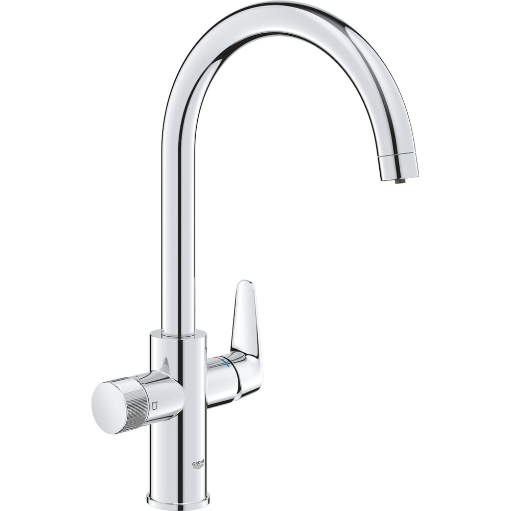 Изображение товара Смеситель для кухонной мойки GROHE Blue Pure BauCurve с функцией фильтрации, без фильтра в комплекте, хром 30580000
