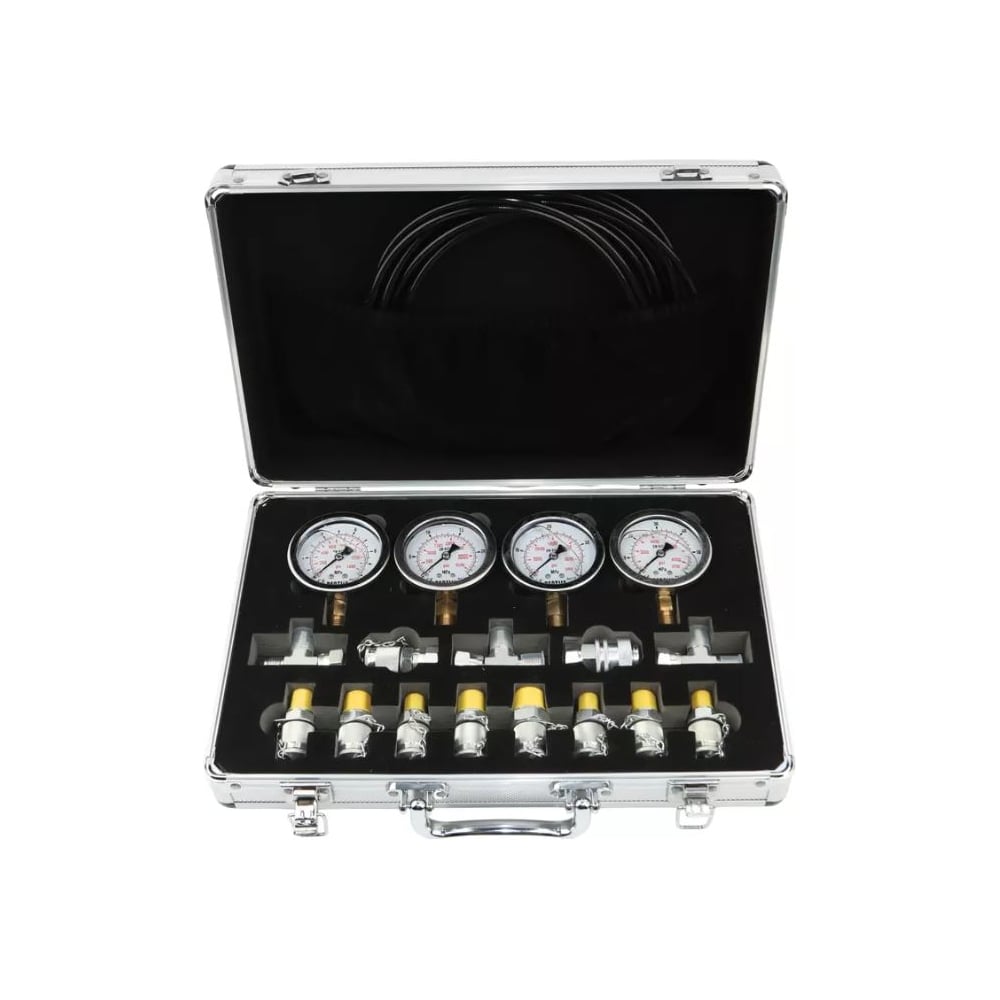 Изображение товара Манометры GARWIN A85540 набор 4 шт с адаптерами и шлангами, давление 0-600 Бар Изображение товара Манометры GARWIN A85540 набор 4 шт с адаптерами и шлангами, давление 0-600 Бар