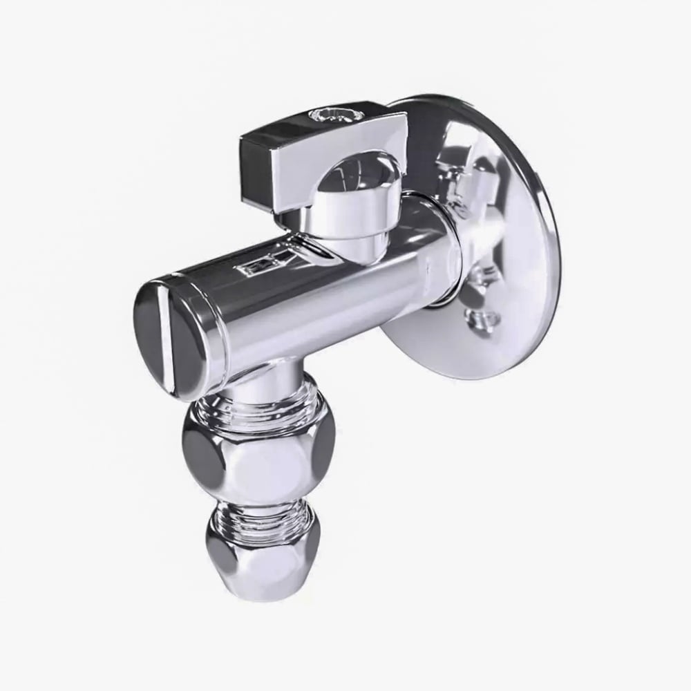 Изображение товара Кран угловой шаровый соединительный ViEiR 1/2 х 1/2 хром для сантехники и водоснабжения VR2030