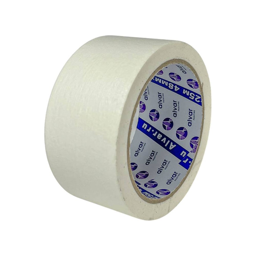 Изображение товара Малярная клейкая лента Alvar 48мм, 25м, белая (комплект из 10 штук) AL-MT4825_10