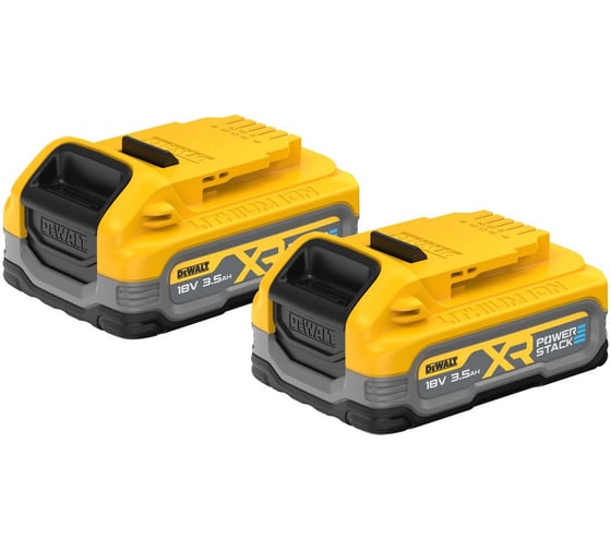 Изображение товара Аккумулятор DEWALT POWERSTACK, Li-Ion, 18 В, 3.5 Ач, 2 шт. DCBP318S2-XJ