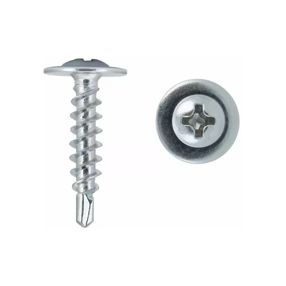 Изображение товара Саморез Стройметиз металл-металл 4,2х19 прессшайба сверло цинк (уп.1000 шт) контейнер 206007101000