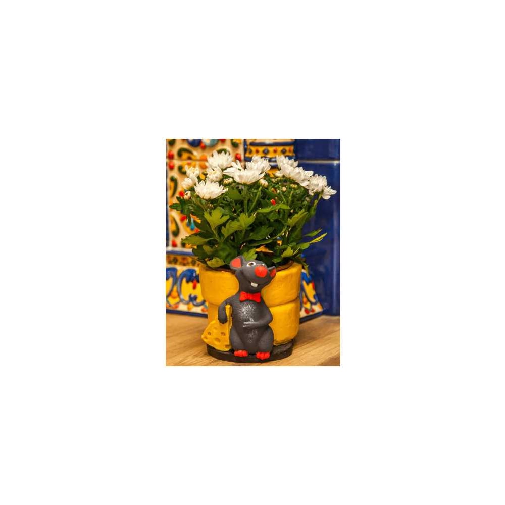 Изображение товара Садовая фигура ФлораПласт Зоокашпо Чиз-крыс d-12см, 15x21x15 см 074640