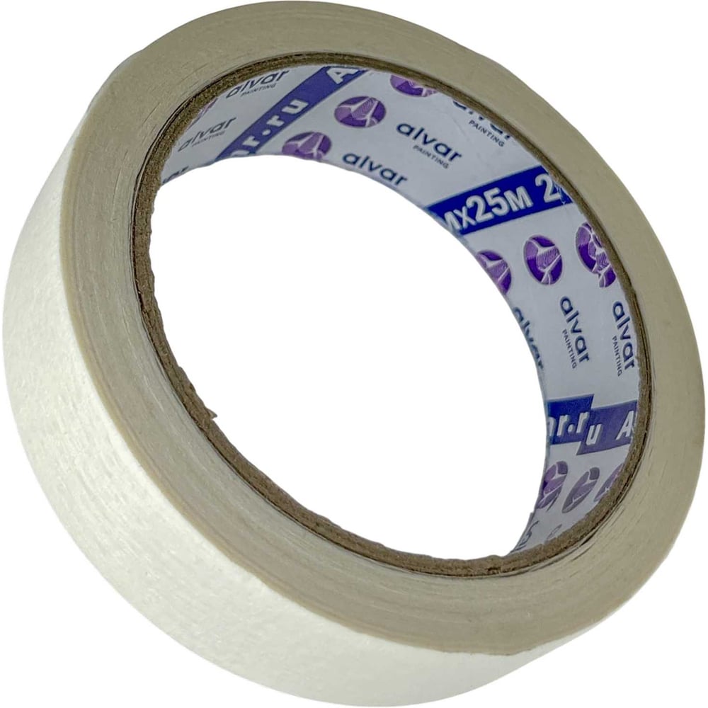 Малярная клейкая лента Alvar 25мм, 25м, белая (комплект из 10 штук) AL-MT2525_10