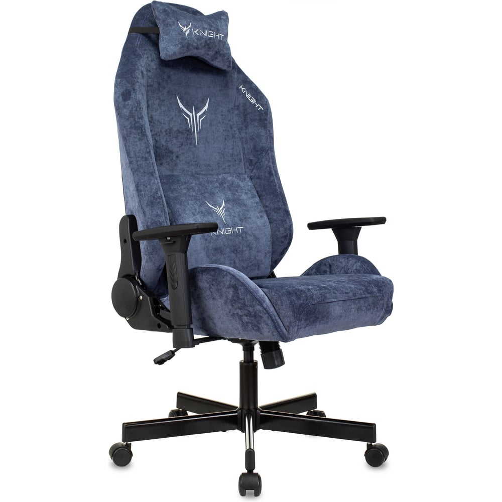 Изображение товара Кресло игровое Бюрократ Knight N1 Fabric синий Light-27 с подголов. крестов. металл 1626369