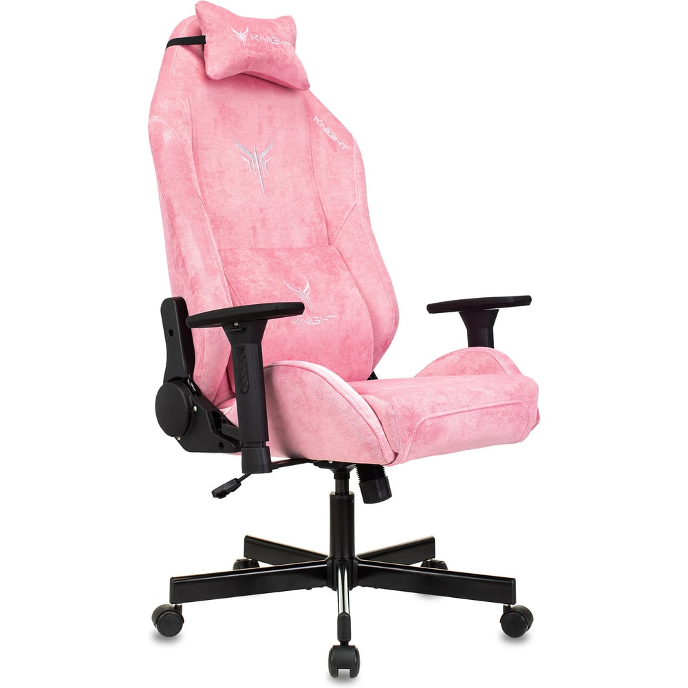 Изображение товара Игровое кресло Бюрократ Knight N1 Fabric розовое Velvet с регулировками