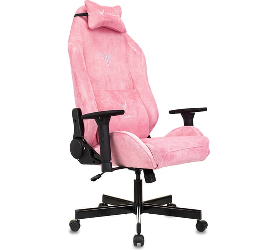 Изображение товара Кресло игровое Бюрократ Knight N1 Fabric розовый Velvet 36 с подголов. крестов. металл 1626365