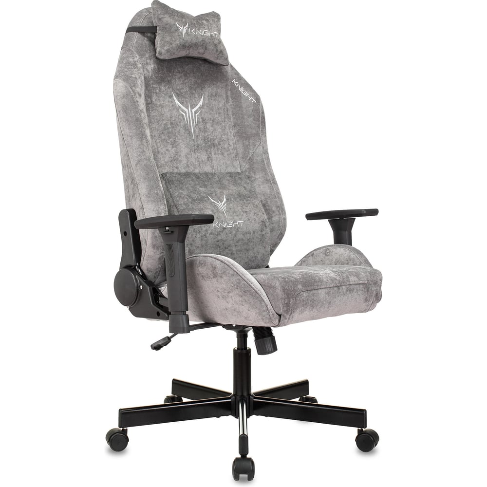 Изображение товара Кресло игровое Бюрократ Knight N1 Fabric серый Light-19 с подголов. крестов. металл 1626370 Изображение товара Кресло игровое Бюрократ Knight N1 Fabric серый Light-19 с подголов. крестов. металл 1626370