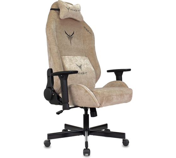 Изображение товара Кресло игровое Бюрократ Knight N1 Fabric бежевый Light-21 с подголов. крестов. металл 1626366