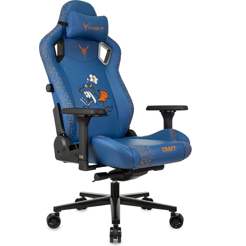 Изображение товара Кресло игровое Бюрократ Knight Craft Dragon синий экокожа крестов. металл 1978499