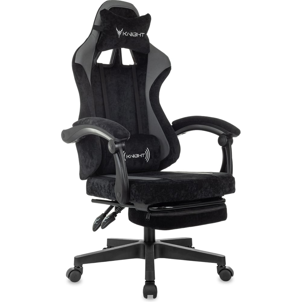 Изображение товара Кресло игровое Бюрократ Knight Custom/F черный/серый крестов. пластик подст.для ног 2072816