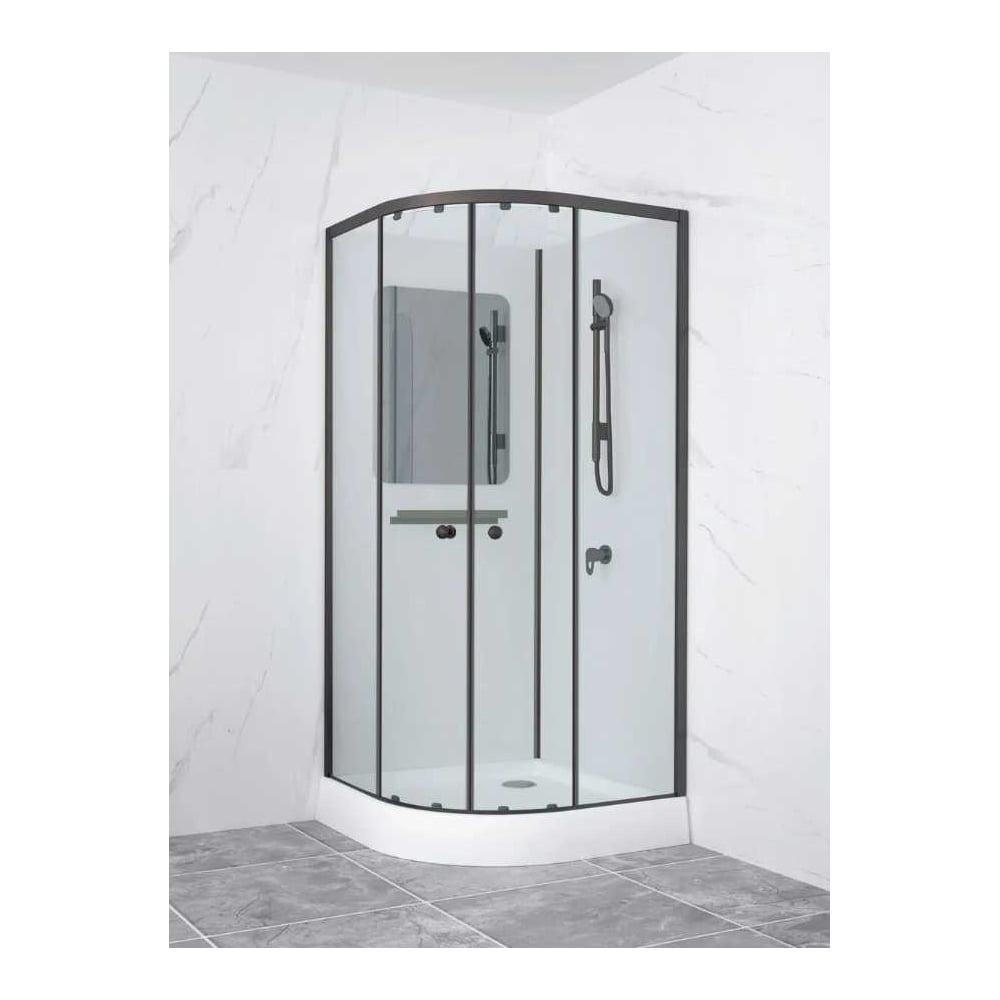 Изображение товара Душевая кабина RGW 90x90x200 AN-208-B полукруг, чёрный, тонированное(серое), 5 мм 381320899-34 Изображение товара Душевая кабина RGW 90x90x200 AN-208-B полукруг, чёрный, тонированное(серое), 5 мм 381320899-34