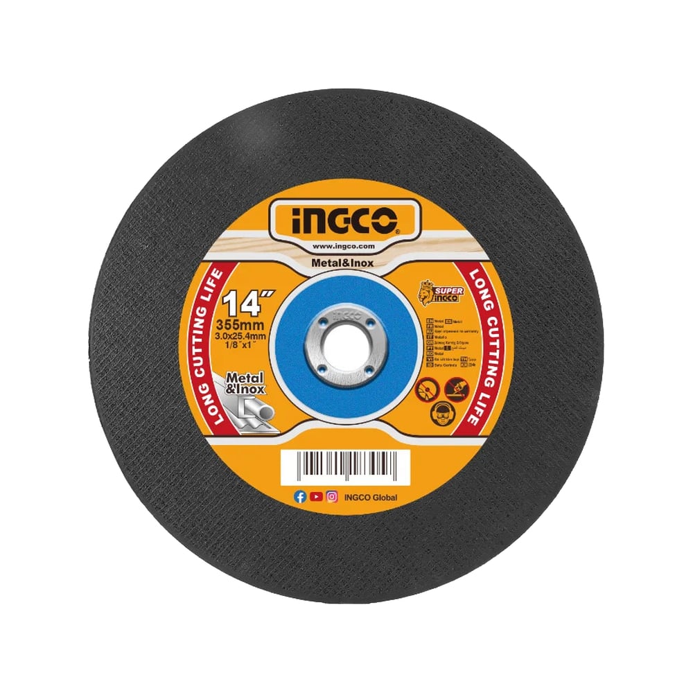 Изображение товара Диск отпиливной INGCO 355x3x25.4 мм по металлу MCD303558