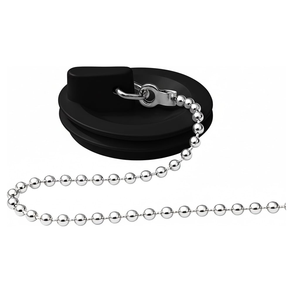 Изображение товара Пробка для ванны/раковины MasterProf (D 45 мм) ЧЁРНАЯ с цепочкой из нерж. стали (AISI 304, 45 см), MP ИС.110783