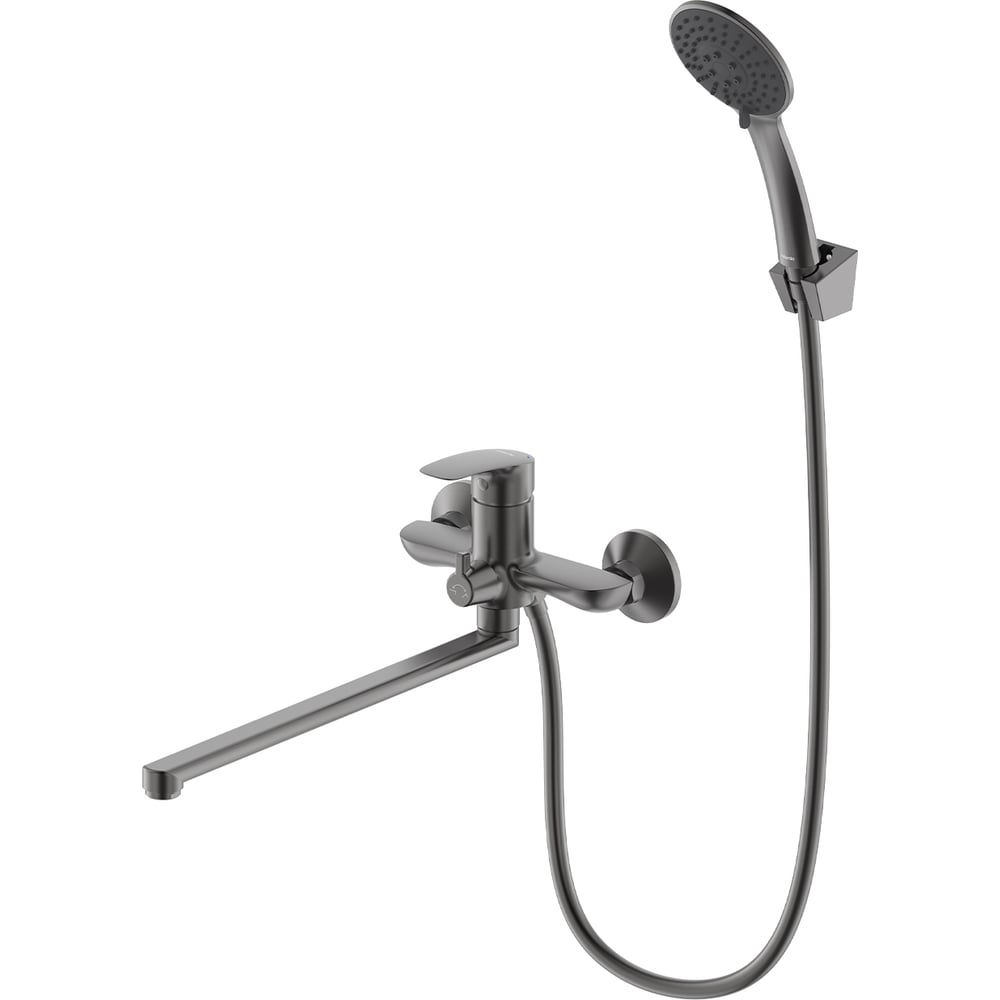 Изображение товара Смеситель для ванны Milardo Rora с длинным изливом, графит матовый RORGM00M10