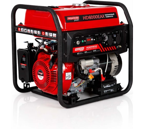 Изображение товара Генератор бензиновый PROKRESSPOWER HD6000EAX (6,0/5,5кВт, 220Вт, элетростартер, бак 25л, с подключе 00-00003031