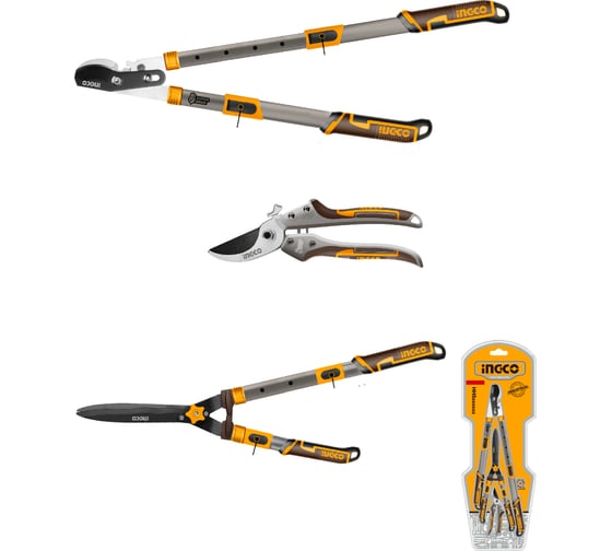 Изображение товара Набор садовых ножниц INGCO 3 шт (6) INDUSTRIAL набор HLT93301