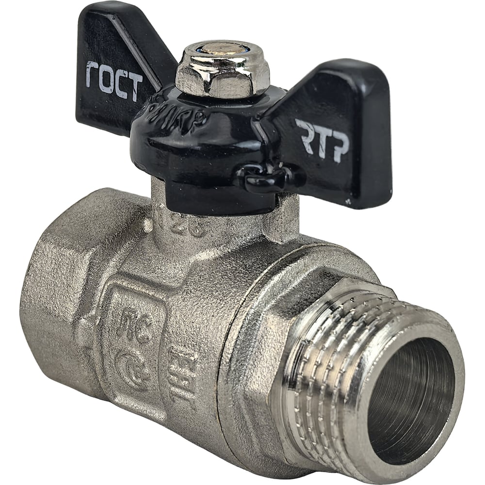 Изображение товара Кран шаровой RTP DN25 1'' латунный резьба 1F-1M PN40