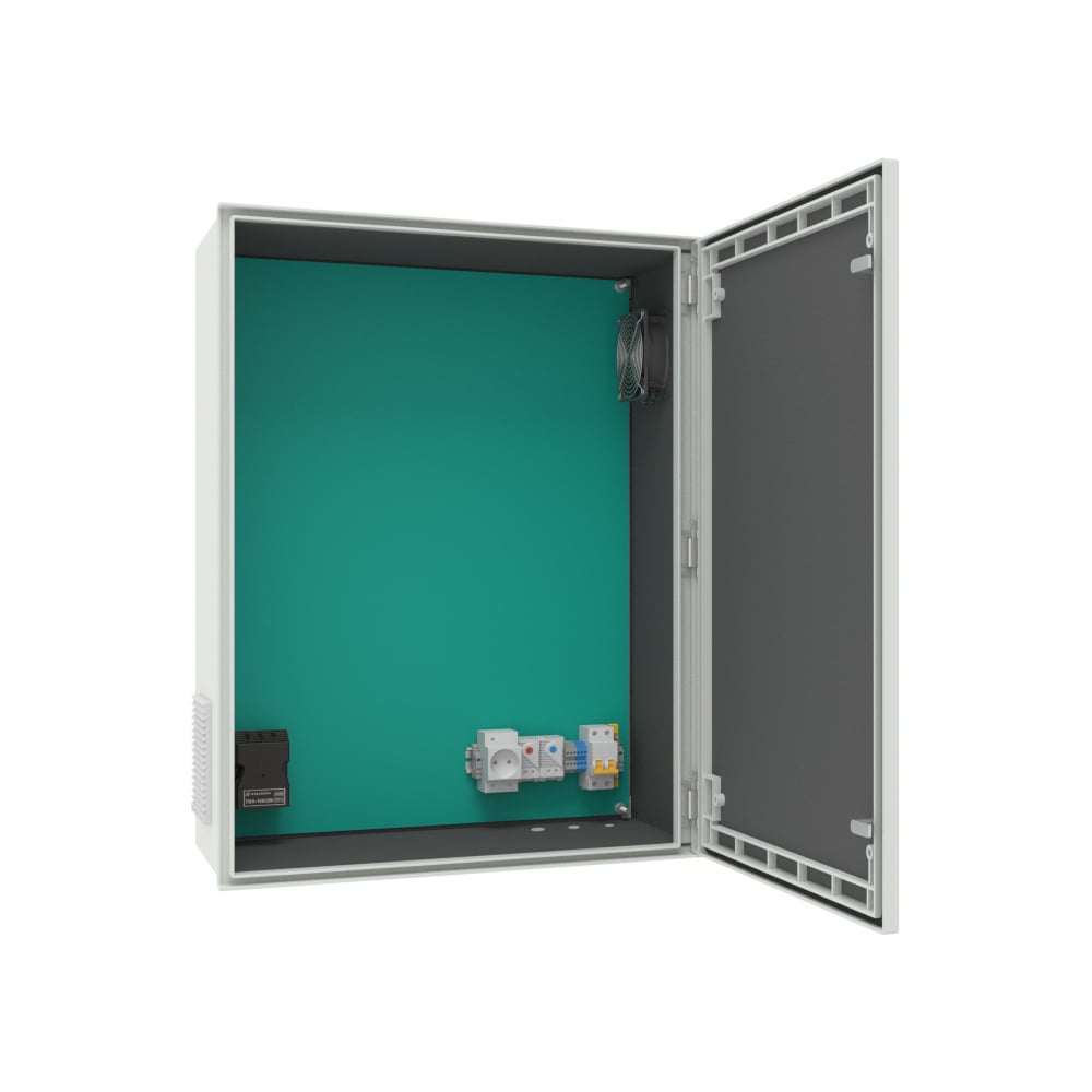 Изображение товара Уличный радиопроницаемый термошкаф АМАДОН с обогревом и вентиляцией. Габариты, мм: Ш600хВ800хГ300. ТШВ112.Р-60.80.30-PL