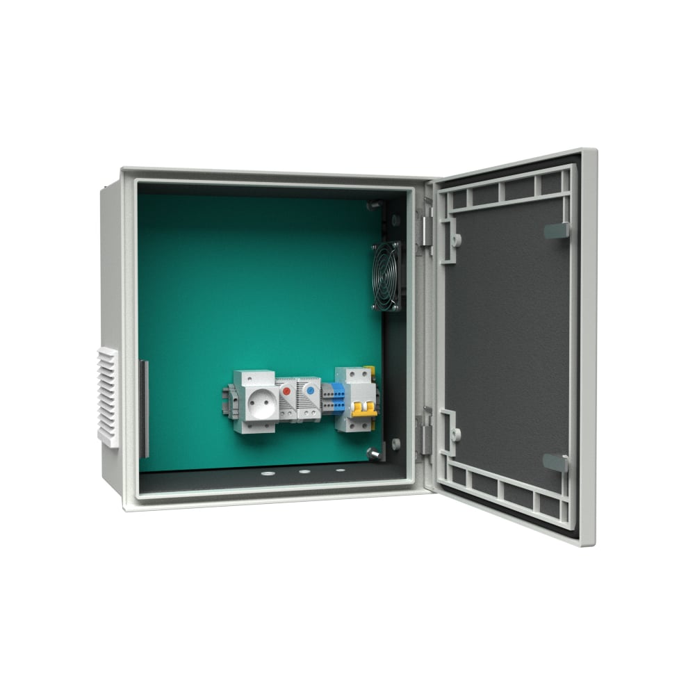 Изображение товара Уличный радиопроницаемый термошкаф АМАДОН с обогревом и вентиляцией. Габариты, мм: Ш400хВ400хГ200. ТШВ131.Р-40.40.20-PL