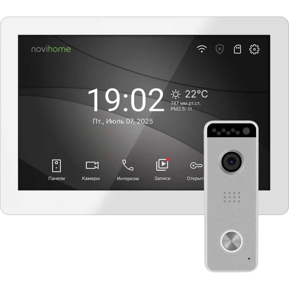Изображение товара Комплект видеодомофона и вызывной панели Novihome RENDER 10 FHD WIFI KIT WHITE c переадресацией на смартфон, 10.1 Full HD видеодомофона, вызывная панель FullHD 4072 Изображение товара Комплект видеодомофона и вызывной панели Novihome RENDER 10 FHD WIFI KIT WHITE c переадресацией на смартфон, 10.1 Full HD видеодомофона, вызывная панель FullHD 4072