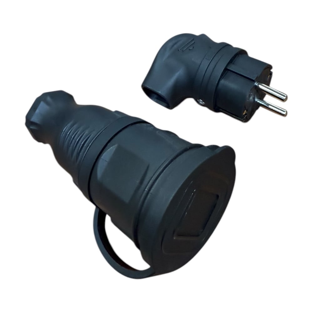 Изображение товара Кабельная розетка NVO с заземлением и крышкой 16А IP44 черный