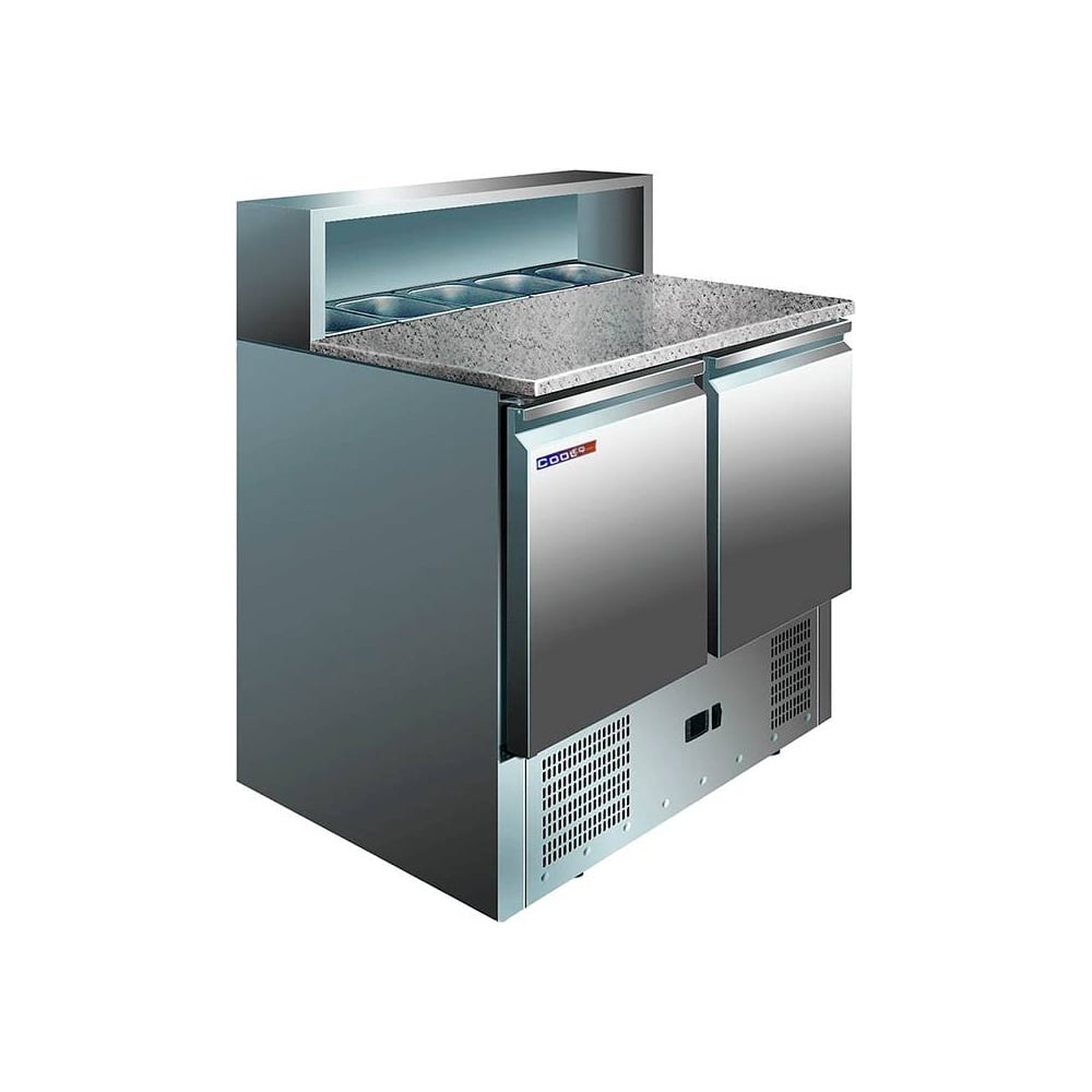 Изображение товара Стол пиццй PS900 COOLEQ 3583 Нержавеющая сталь, 2 двери, дин. охлаждение