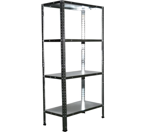 Изображение товара Металлический стеллаж BoomHouse в1200Хш600Хг300мм, 4 полки, нагрузка на стеллаж до 120 кг, серебр, 291417