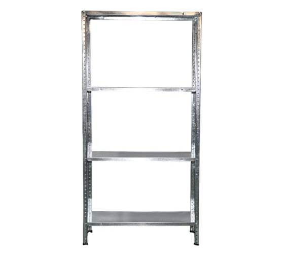 Изображение товара Металлический стеллаж BoomHouse в1500Хш750Хг300мм, 4 полки, нагрузка на стеллаж до 120 кг, серебр, 291418