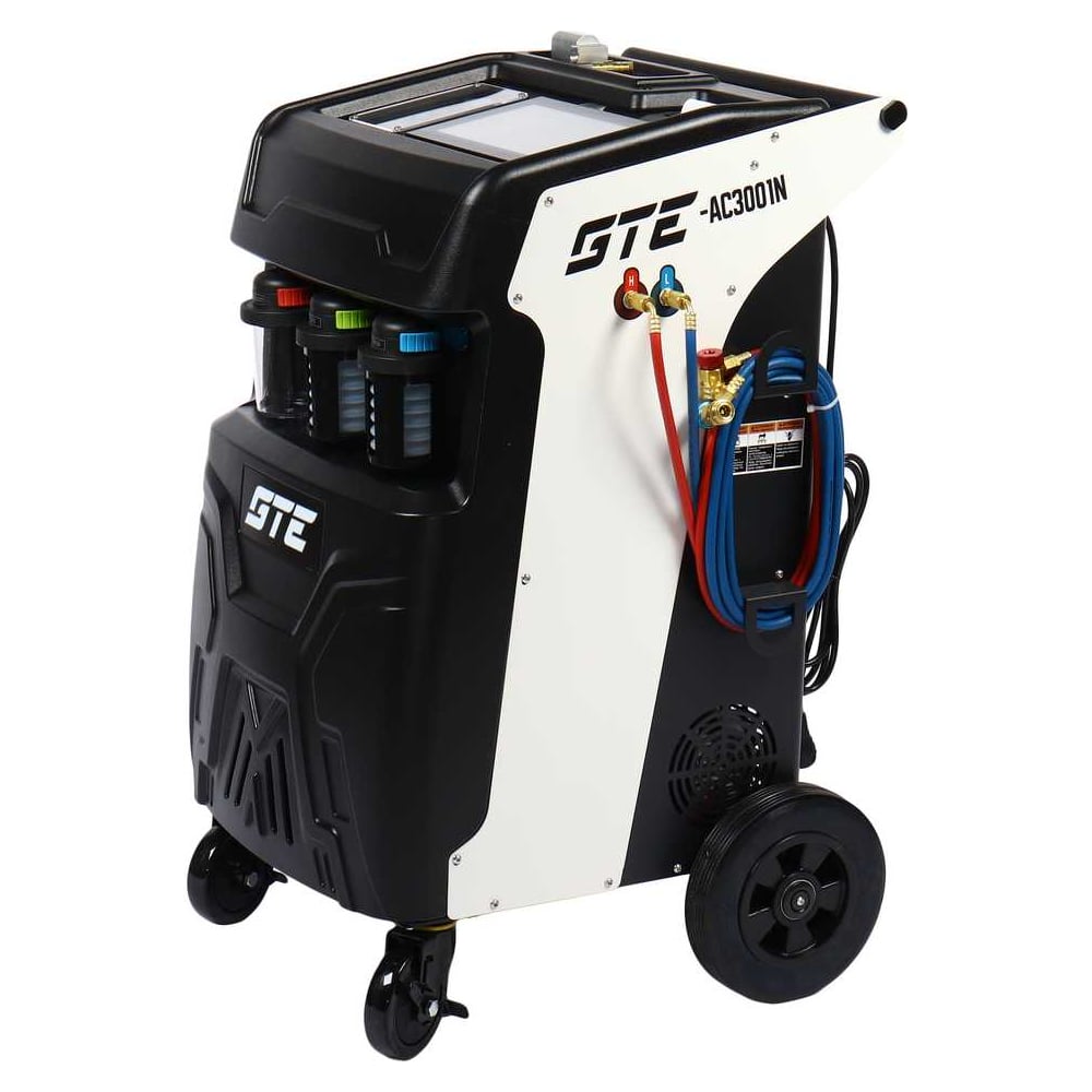 Изображение товара Установка автоматическая для заправки кондиционеров GTE с функцией промывки, с подогревом баллона, сенсор. дисплей, R-134a, 120 л/мин. /1 -AC3001N 851076