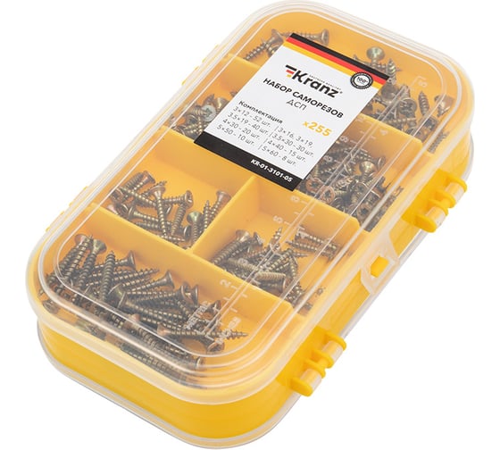 Изображение товара Набор саморезов для ДСП KRANZ 255 шт. KR-01-3101-05