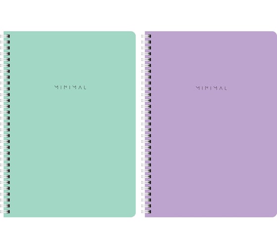 Изображение товара Бизнес-тетради BRAUBERG Minimal ДЭК А4 96л, 2 шт.  гребень, клетка, блок 80г/м2, SoftTouch, 405585