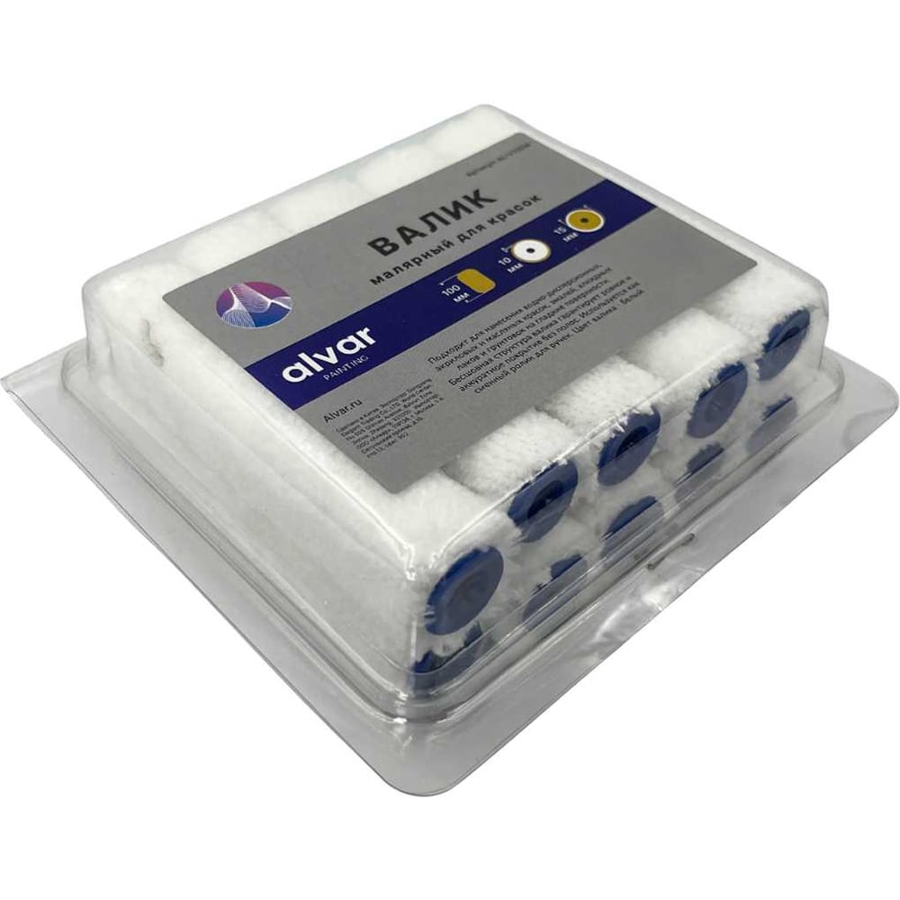 Изображение товара Валик малярный ALVAR 100x15 мм с ворсом 10 мм из микрофибры