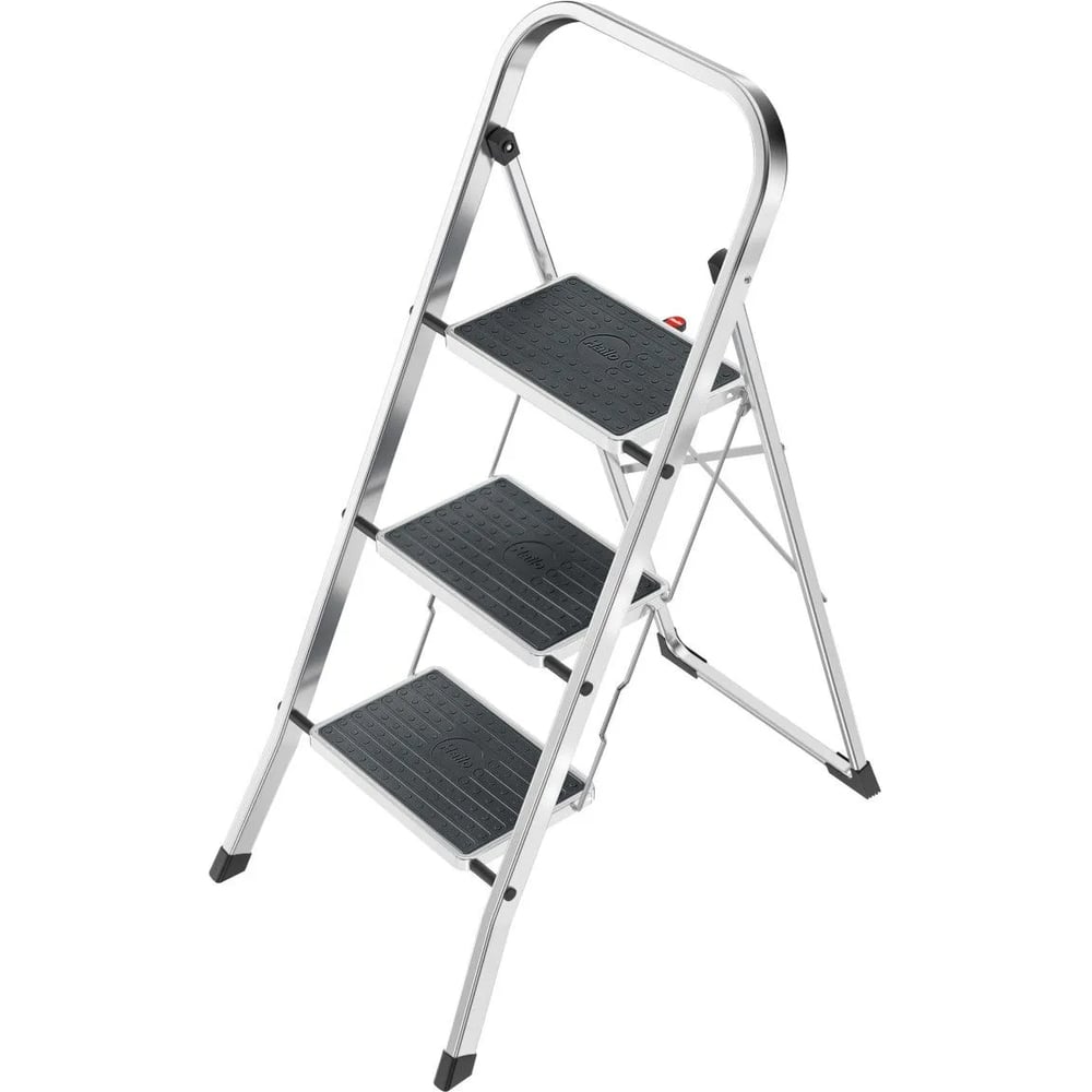 Изображение товара Стремянка Hailo K70 StandartLine сталь+алюминий 3 широкие ступени с ковриком 4393801