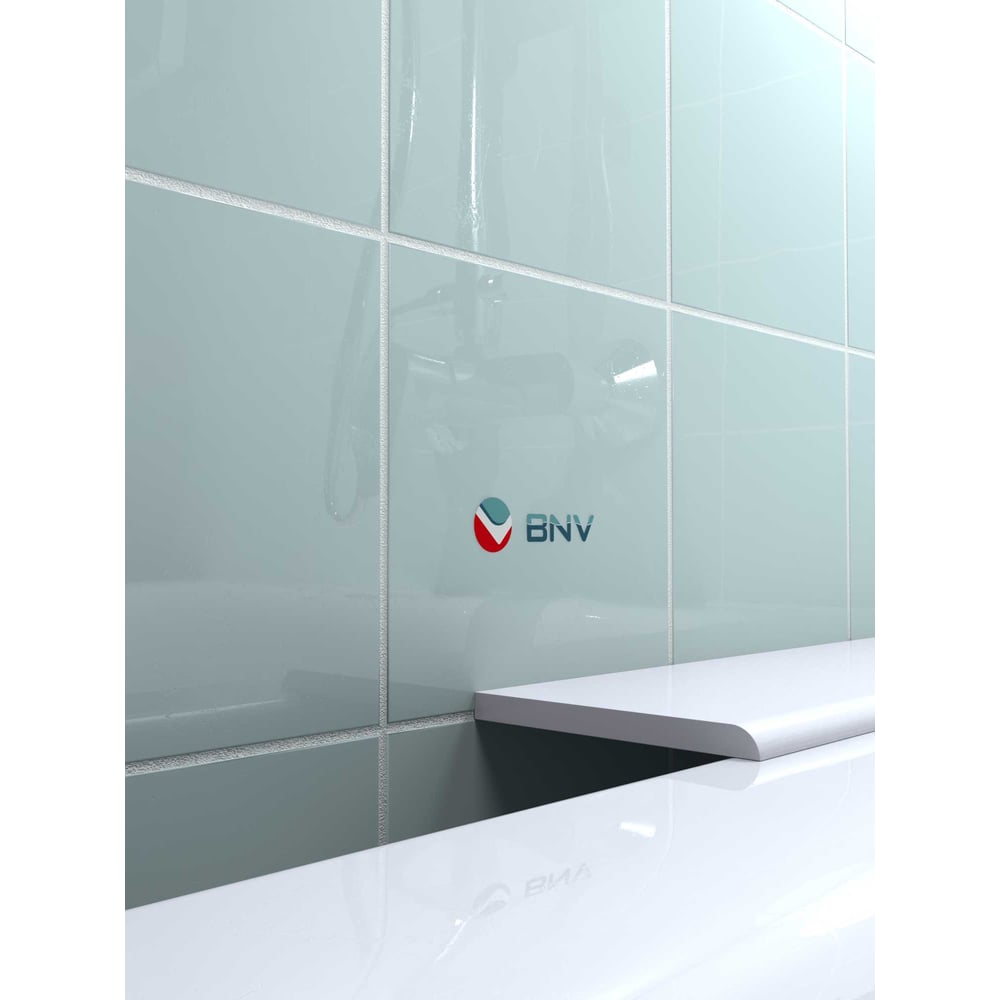 Изображение товара Акриловый бордюр плинтус для ванны BNV СВ60 универсальный 75 см, белый цвет, глянцевая поверхность, бр_св60_750_бел