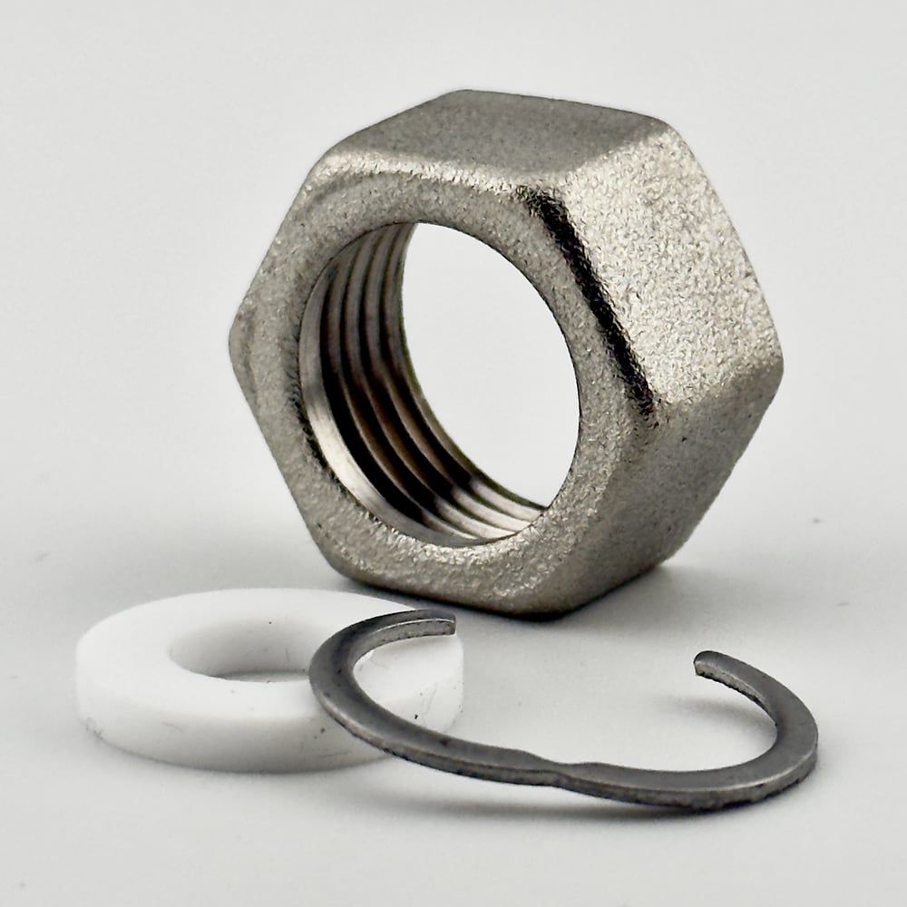 Изображение товара Накидная гайка STACORT для подводок 3/4 для TO-18A FLEXY в комплекте с прокладками и стопорным кольцом, 2 шт NT-3/4 FLEXY-К2