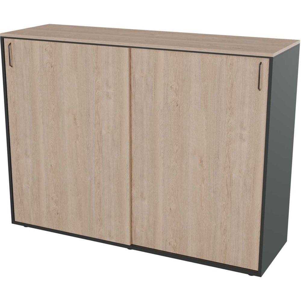 Изображение товара Тумба-купе высокая Prego office 1600х400х1200 Альянс мебель ПОТКВ Дуб экспрессив песочный/Антрацит