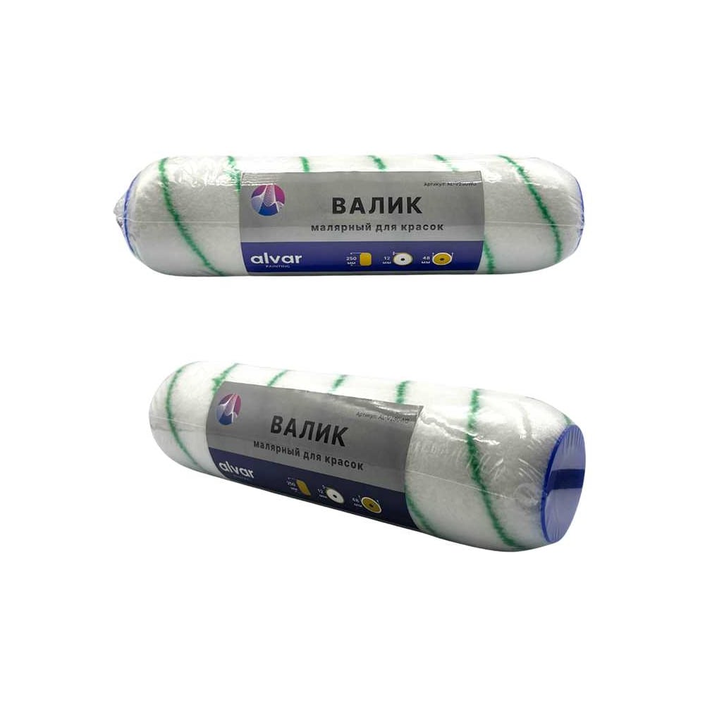 Изображение товара Валик Alvar AL-V250WG_2 Средний синтетический ворс 12 мм 250х48 мм (2 шт)