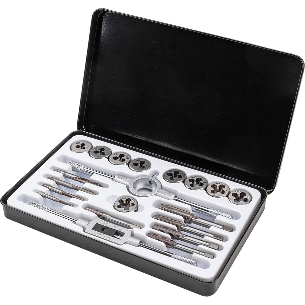 Изображение товара Профессиональный набор метчиков и плашек Forcekraft 20 шт М3-М12 для точной резьбы