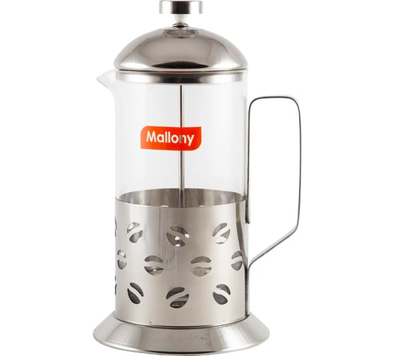 Изображение товара Чайник/кофейник Mallony Caff B535-1000ML кофе-пресс стеклянный 1000 мл корпус из нержавеющей стали 950081