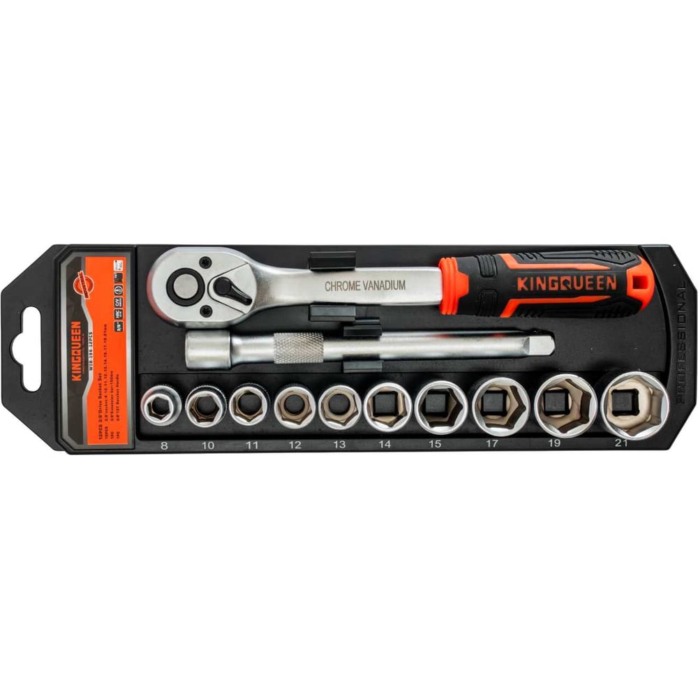 Изображение товара Трещотка KINGQUEEN WIB-196 12 головок 8-21 мм 72 зуба