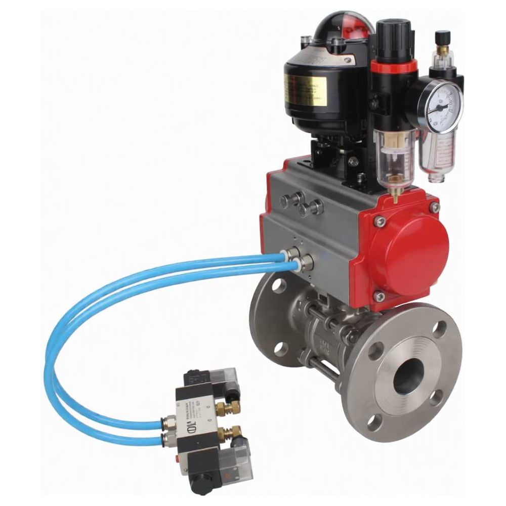 Изображение товара Кран шаровой КШФПТ.304.180 Ду100 фланцевый с пневмоприводом DA-105