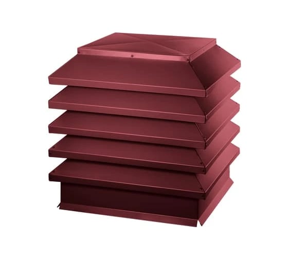 Изображение товара Дымник ПРОФМЕТСТИЛЬ Модерн 520х520х450 RAL 3005 Арт. 1342