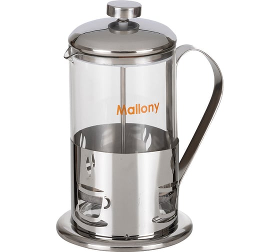 Изображение товара Чайник/кофейник Mallony ALITO кофе-пресс жаропрочного стекла объем 800 мл корпус из нержавеющей стали 950151