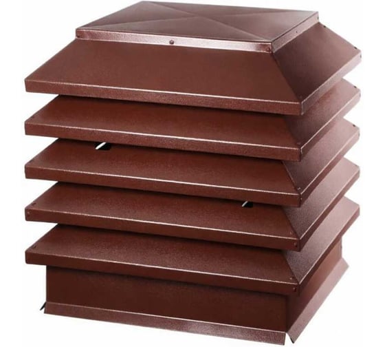 Изображение товара Дымник ПРОФМЕТСТИЛЬ Модерн 390х390х450 RAL 3011 Арт. 1336