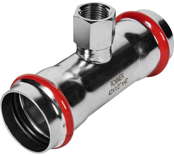 Изображение товара Тройник-переходник ROMMER RSS-1015-005412 ВПр-ВР, 54х1/2, из нержавеющей стали прессовой PEE9H4CCV7V4NO
