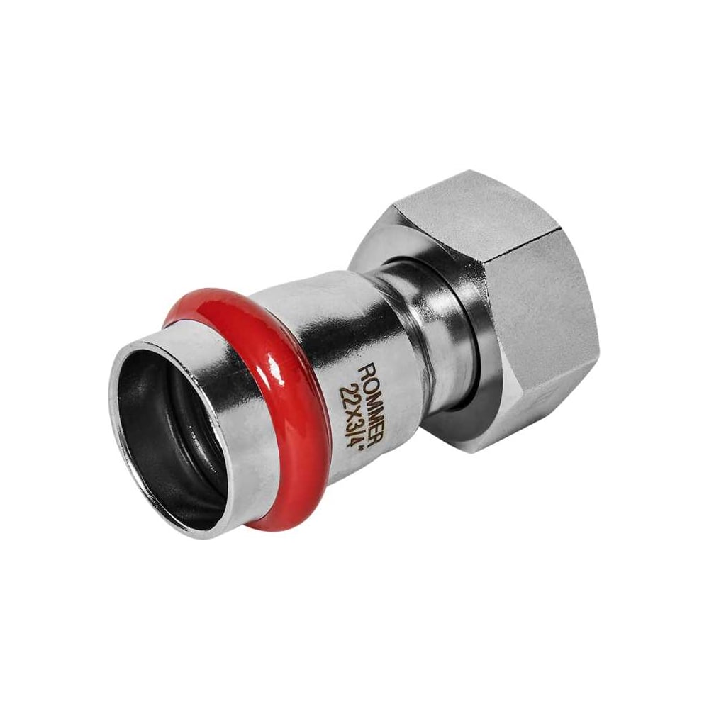 Изображение товара Переходник с накидной гайкой ROMMER RSS-1026-002234 ВПр-ВР, 22х3/4, из нержавеющей стали прессовой PEE9H4CCV8OABS