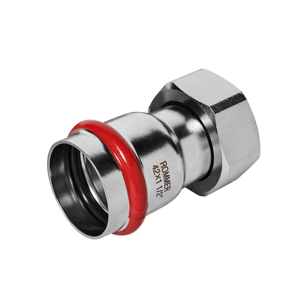 Изображение товара Переходник с накидной гайкой ROMMER RSS-1026-042112 ВПр-ВР, 42х1 1/2, из нержавеющей стали прессовой PEE9H4CCV8PD42