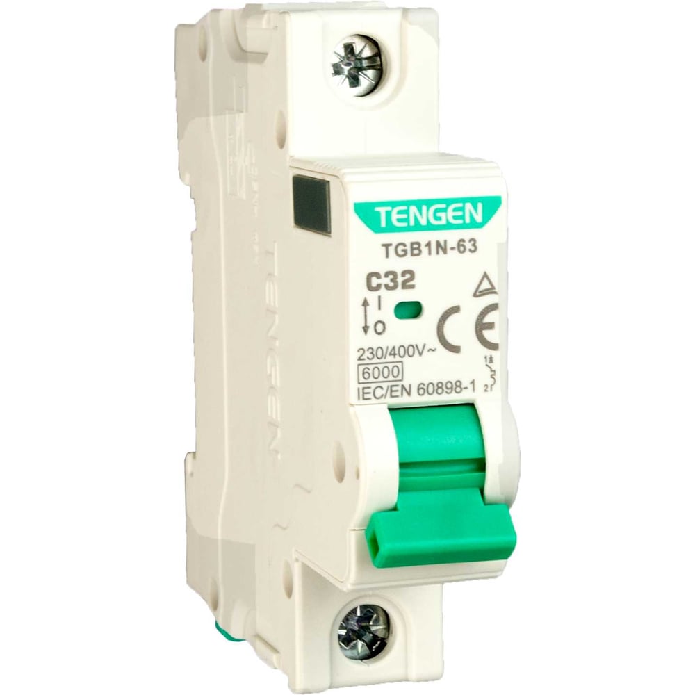Изображение товара Автоматический выключатель миниатюрный TENGEN TGB1N-63-1PC32 Модульный выключатель 1P 32A C 6kA 1х модуль УТ-00026925